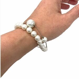 Double layer faux pearl bracelet‎